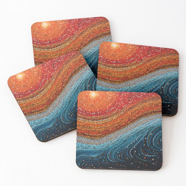 Item preview, Aboriginal Inspired Dot Art - Dawn Over Water designed and sold by GrinGalore.