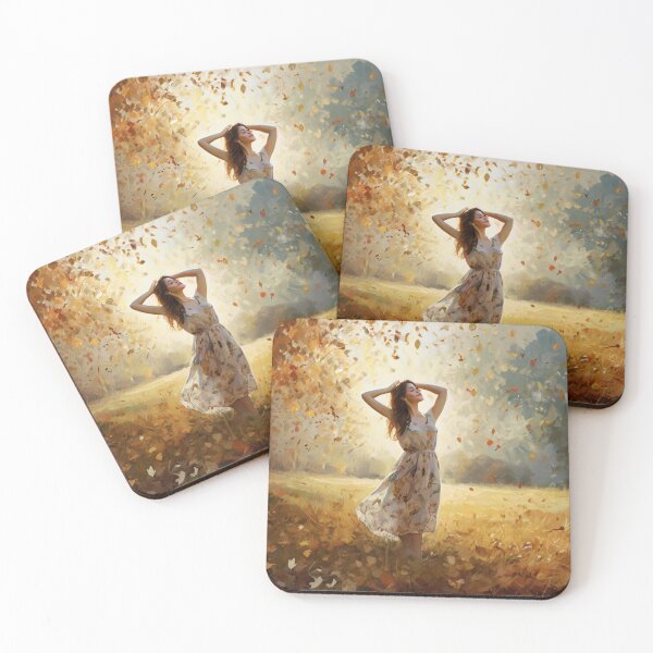 Item preview,  A Beautiful Girl surrounded by falling Autumnal leaves after Bougereau designed and sold by Vintage Designs +.