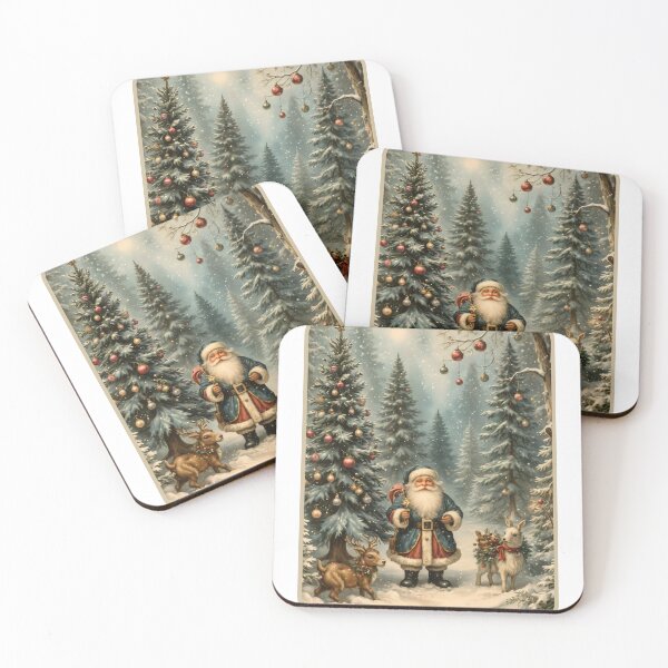 Item preview, Vintage Gnome Santa with Goat and Reindeer designed and sold by DesignsBuyGem.
