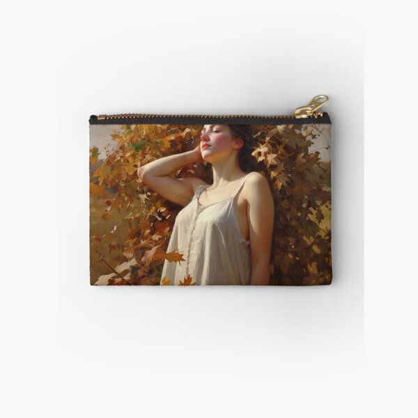 Item preview, A Beautiful Girl surrounded by falling Autumnal leaves after Bougereau designed and sold by Vintage Designs +.