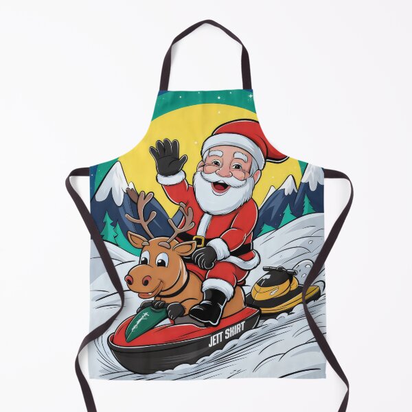 Item preview, Santa Claus on a snowmobile with a reindeer. designed and sold by MyHappyArtShop.