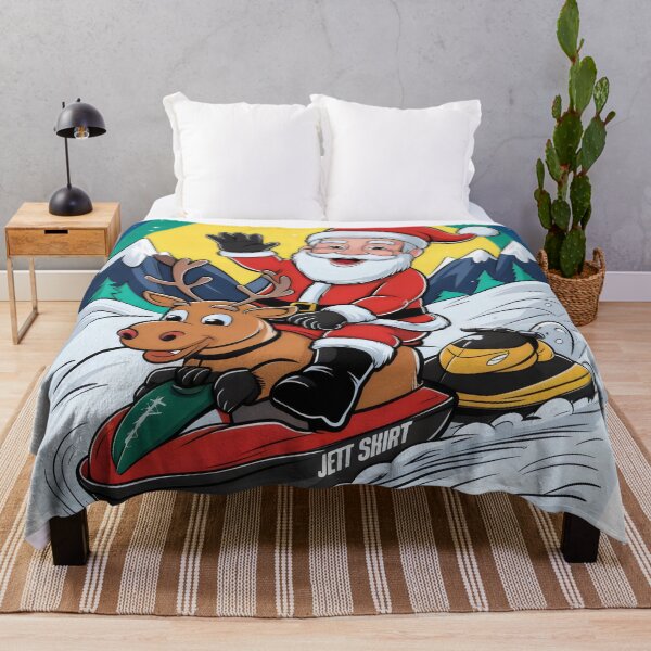Item preview, Santa Claus on a snowmobile with a reindeer. designed and sold by MyHappyArtShop.