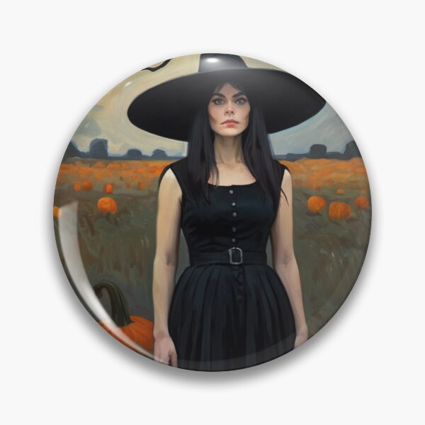Item preview,  A witch standing in a pumpkin field vintage art after Bougereau designed and sold by Vintage Designs +.