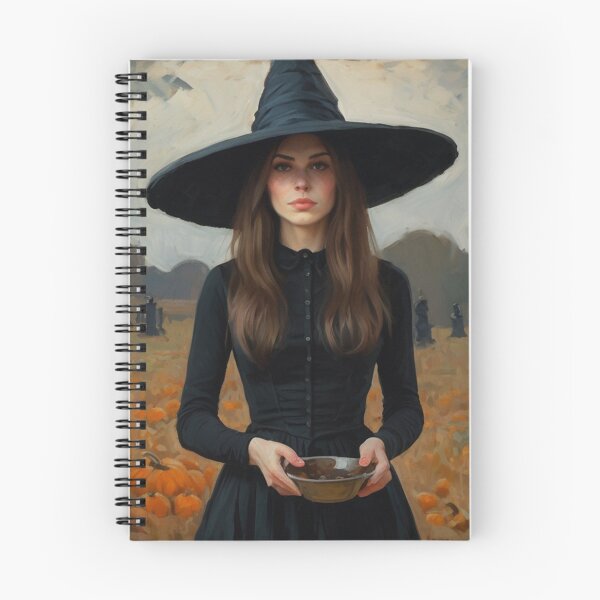 Item preview, A witch standing in a pumpkin field vintage art after Bougereau designed and sold by Vintage Designs +.