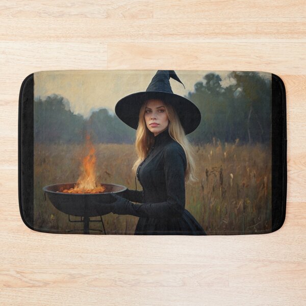Item preview,  A witch standing in a pumpkin field vintage art after Bougereau designed and sold by Vintage Designs +.
