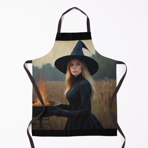 Item preview, A witch standing in a pumpkin field vintage art after Bougereau designed and sold by Vintage Designs +.