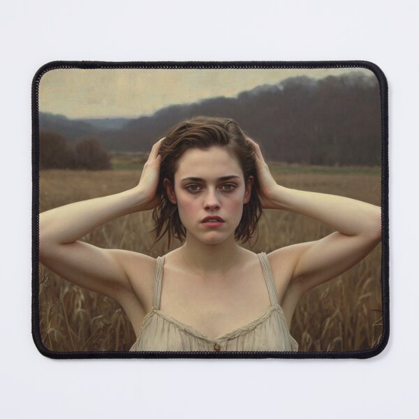 Item preview, Autumnal fall seasonal art of a beautiful woman standing in a corn field after Bougereau designed and sold by Vintage Designs +.