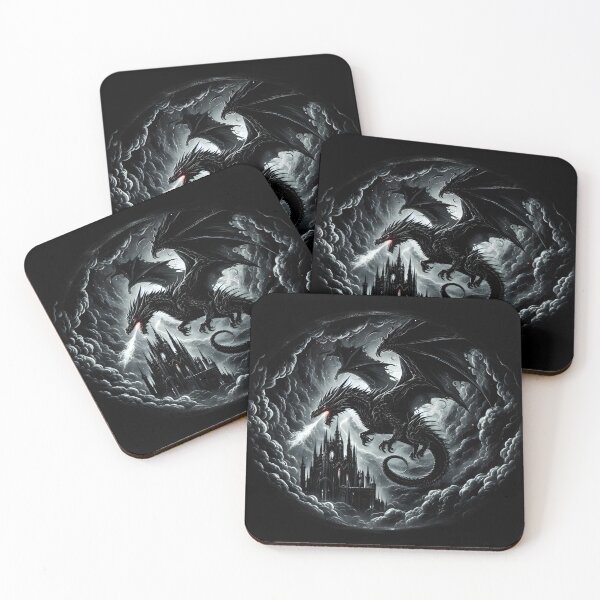 Item preview,  Dark Dragon Over Gothic Castle designed and sold by IllumeInk.