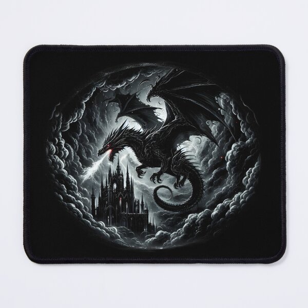 Item preview, Dark Dragon Over Gothic Castle designed and sold by IllumeInk.