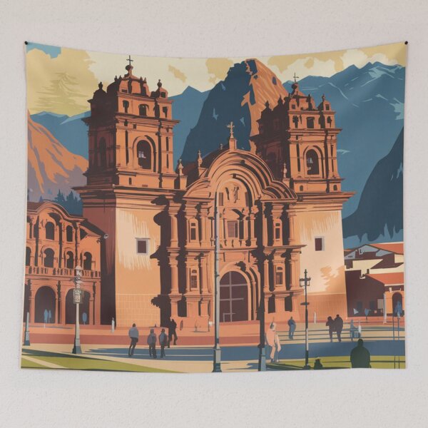 Item preview, Afiche de viaje vintage de Cusco designed and sold by TravelerRat.