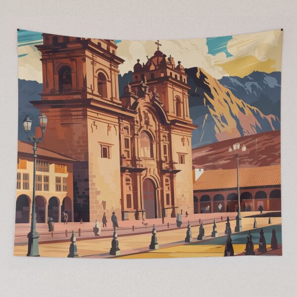 Item preview, Afiche de viaje vintage de Cusco designed and sold by TravelerRat.