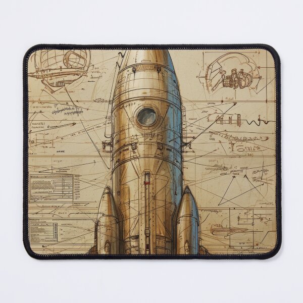 Item preview, Retro-futuristic technical drawings of steampunk space rockets designed and sold by Piotrek0001.