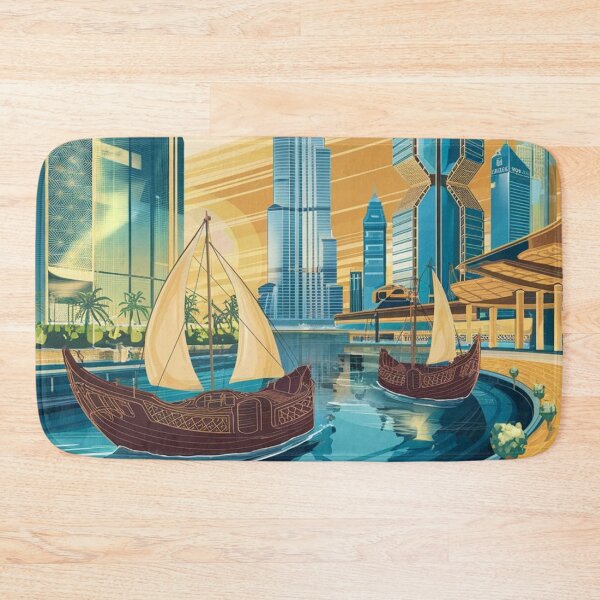 Item preview, Dubai Vintage Travel Poster designed and sold by TravelerRat.