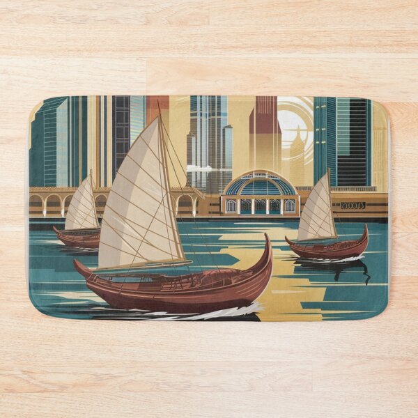 Item preview, Dubai Vintage Travel Poster designed and sold by TravelerRat.