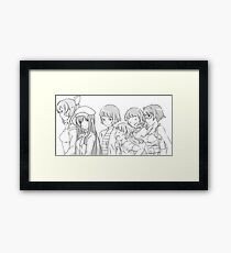 Katawa Shoujo Black & White Artwork Framed Print