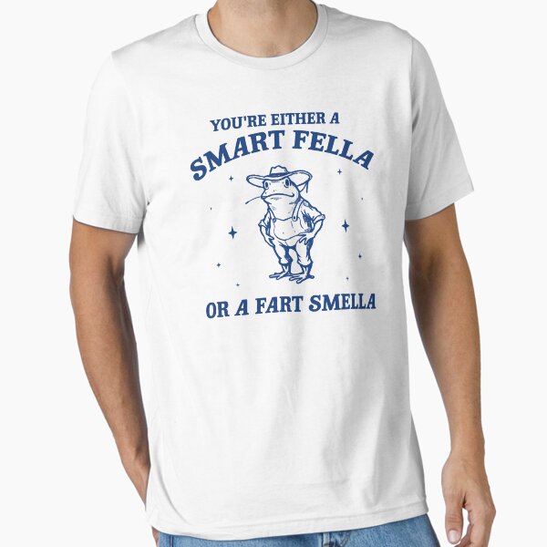 Vista previa del artículo con la obra «¿Eres un tipo inteligente o hueles a pedos? Camiseta de estilo vintage, camiseta de dibujos animados retro, camiseta rara, camiseta de meme, camiseta de rana vaquera, tonta», diseñado y vendido por samidsou.