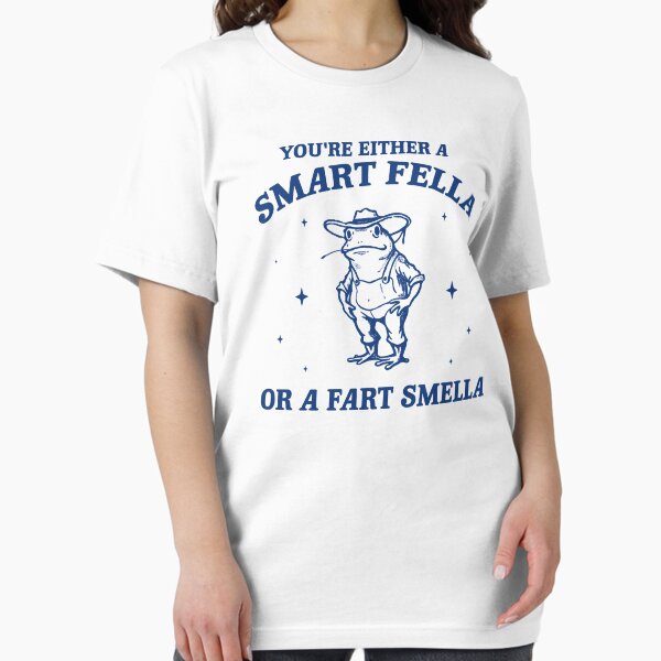 Vista previa del artículo con la obra «¿Eres un tipo inteligente o hueles a pedos? Camiseta de estilo vintage, camiseta de dibujos animados retro, camiseta rara, camiseta de meme, camiseta de rana vaquera, tonta», diseñado y vendido por samidsou.