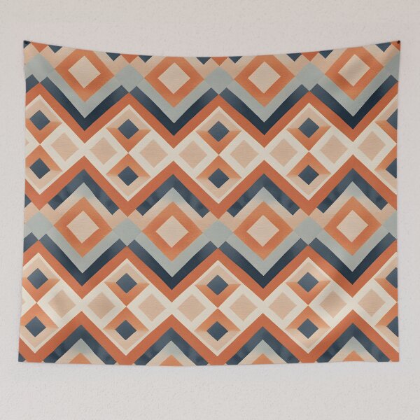 Artikelvorschau, Mid Century Modern Diamantmuster Terrakotta entworfen und verkauft von Prints and Lifestyle.