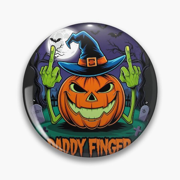 Item preview, Halloween Pumpkin with Middle Finger Gesture | DADDY FINGER designed and sold by HumourTees.