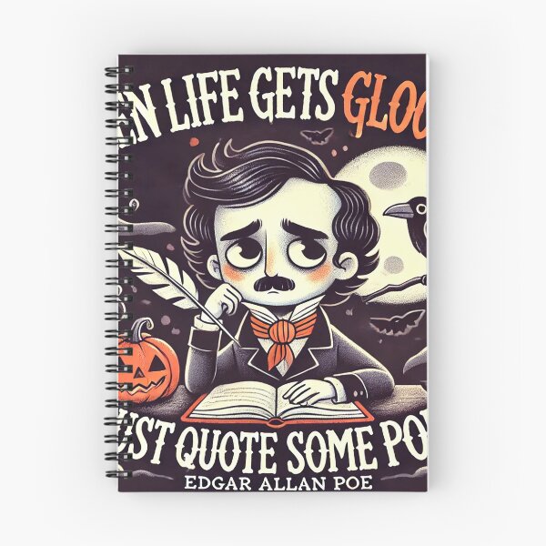 Item preview, When life gets gloomy just quote some Poe! Edgar Allan Poe raven spooky chibi kawaii cute halloween designed and sold by headlessdreamer.