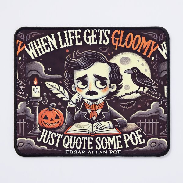Item preview, When life gets gloomy just quote some Poe! Edgar Allan Poe raven spooky chibi kawaii cute halloween designed and sold by headlessdreamer.