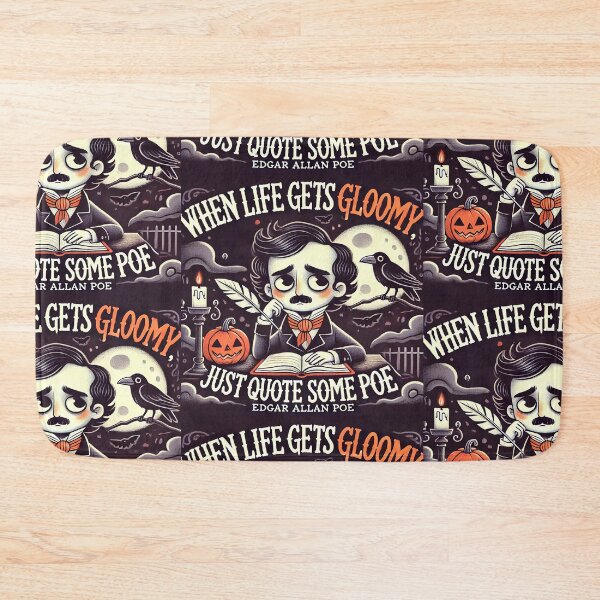 Item preview, When life gets gloomy just quote some Poe! Edgar Allan Poe raven spooky chibi kawaii cute halloween designed and sold by headlessdreamer.