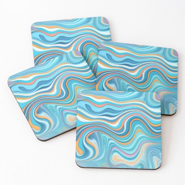 Item preview, Modern Retro Liquid Swirls Abstract Swirly Lines Contemporary Art 1 of 4 designed and sold by Beachy.