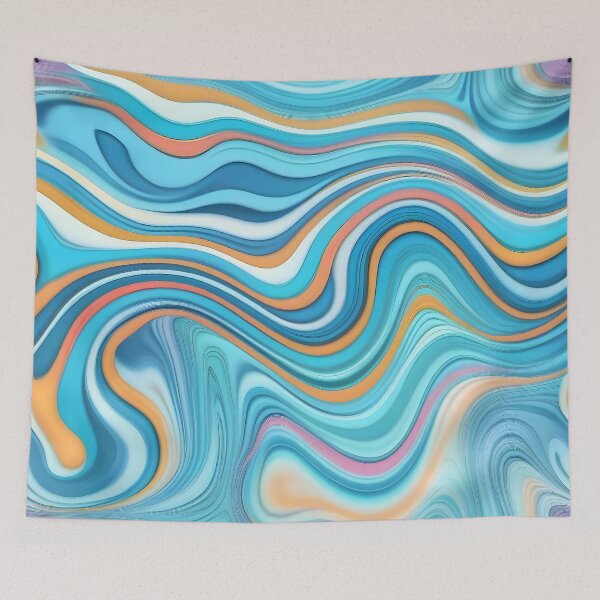 Item preview, Modern Retro Liquid Swirls Abstract Swirly Lines Contemporary Art 1 of 4 designed and sold by Beachy.