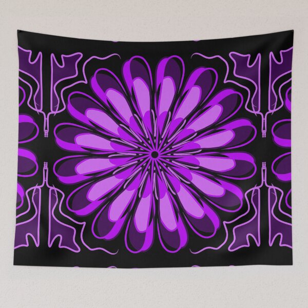 Item preview, Purple and pink abstract geometric flower design  designed and sold by Stefrait-7.