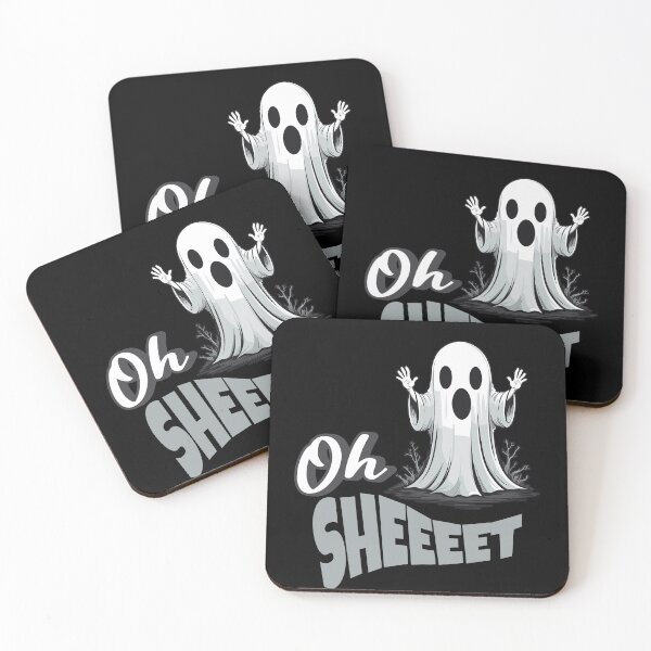 Item preview, Oh Sheeeet Funny Ghost Halloween Design designed and sold by LuminOrb.