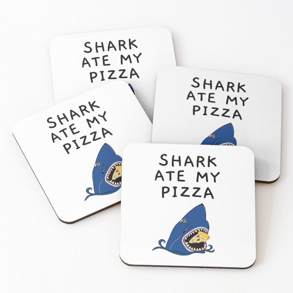 Item preview, Funny Shark Eating Pizza Slice designed and sold by Sartoris Art.