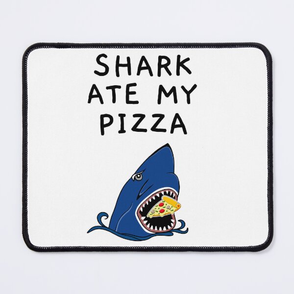 Item preview, Funny Shark Eating Pizza Slice designed and sold by Sartoris Art.