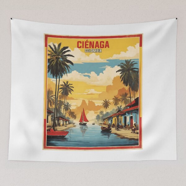 Item preview, Cienaga Colombia Retro Vintage Poster Tourism  designed and sold by TravelersGems.