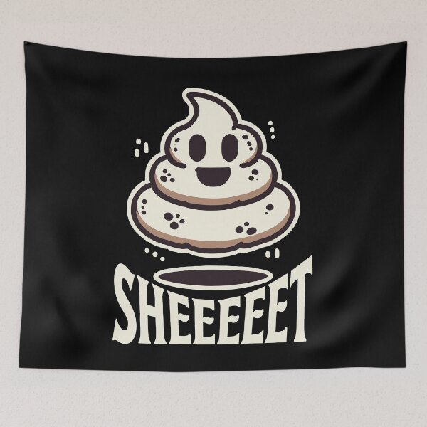Item preview, Funny Halloween Sheeeet Ghost Poop designed and sold by LuminOrb.