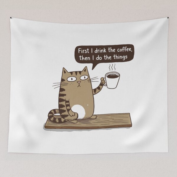 Item preview, Coffee first, Cat, funnyfits70, Humor, Funny,  designed and sold by FunnyFits70.