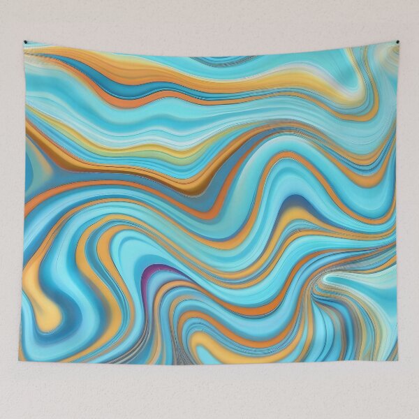 Item preview, Modern Retro Liquid Swirls Abstract Swirly Lines Contemporary Art 2 of 4 designed and sold by Beachy.