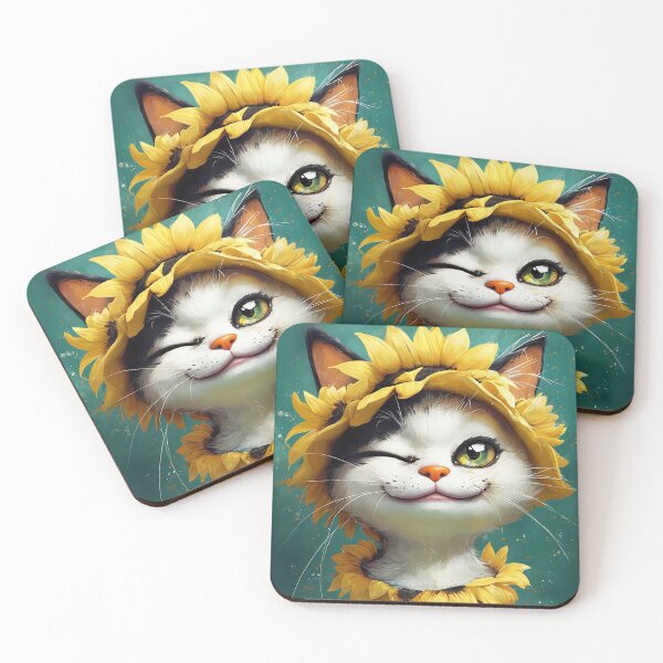 Item preview, Cute Sunflower Kitty designed and sold by NoteBTravel.