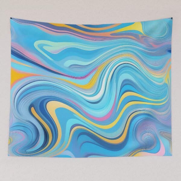 Item preview, Modern Retro Liquid Swirls Abstract Swirly Lines Contemporary Art 3 of 4 designed and sold by Beachy.