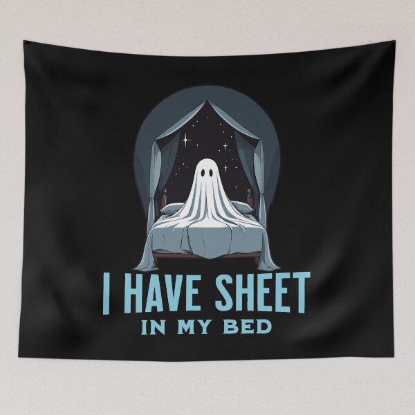 Item preview, Halloween Ghost Funny Bed Quote designed and sold by LuminOrb.