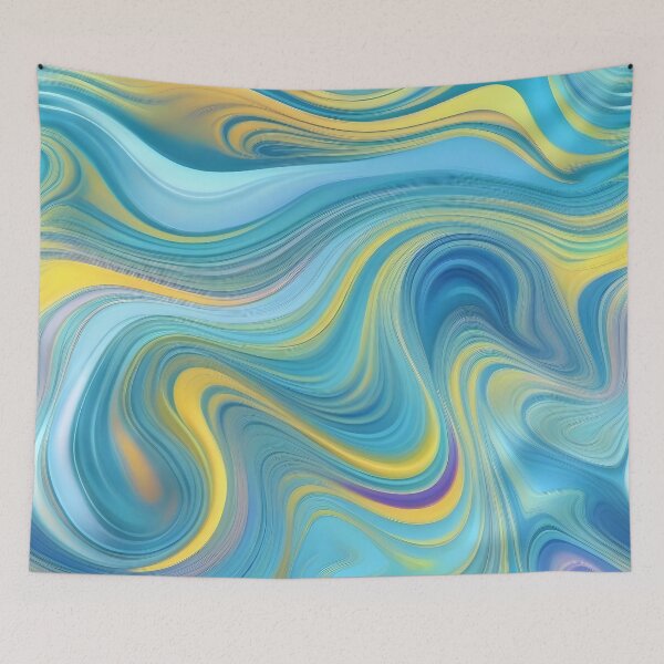 Item preview, Modern Retro Liquid Swirls Abstract Swirly Lines Contemporary Art 4 of 4 designed and sold by Beachy.
