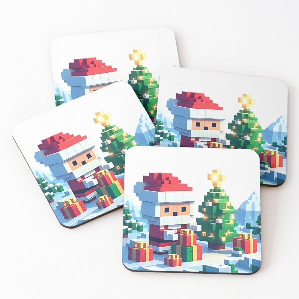Item preview, Pixel Santa Decorating the Christmas Tree - Festive Holiday Sticker designed and sold by MxDesign-RJ.