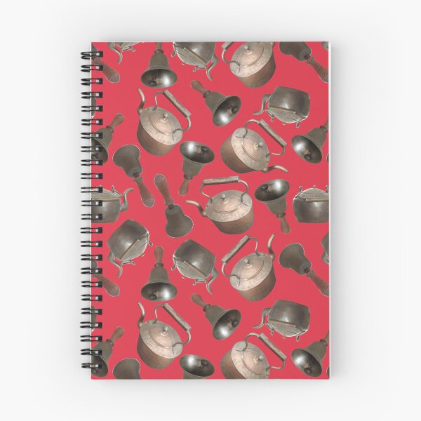 Item preview, Antique Bells and Copper Kettles on Cherry Red designed and sold by Art in My Loft.