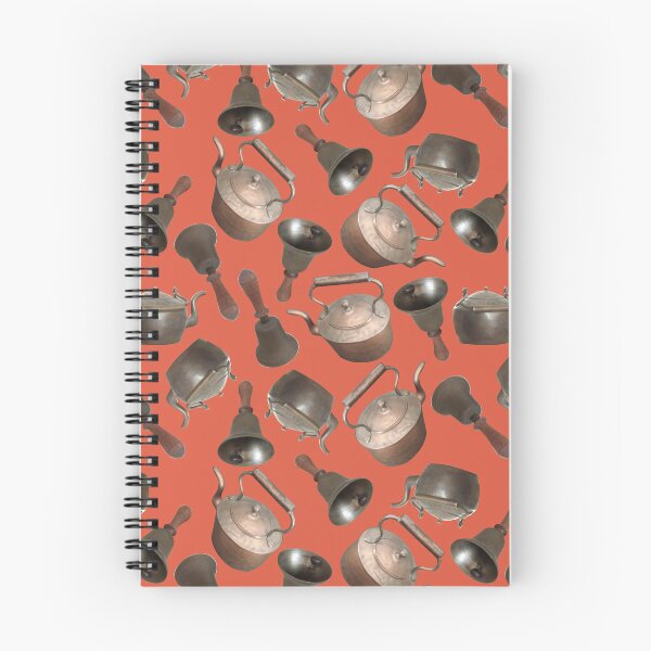 Item preview, Antique Bells and Copper Kettles on Burnt Orange designed and sold by Art in My Loft.