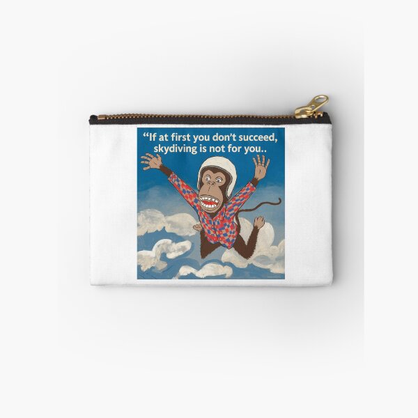 Item preview, Skydiving monkey, if at first you don't succeed, funnyfits70, Humor, Funny,  designed and sold by FunnyFits70.