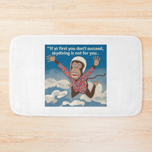 Item preview, Skydiving monkey, if at first you don't succeed, funnyfits70, Humor, Funny,  designed and sold by FunnyFits70.