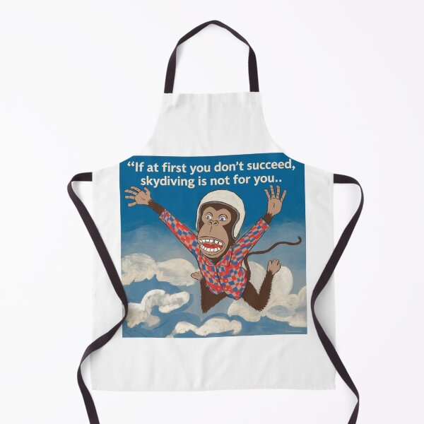 Item preview, Skydiving monkey, if at first you don't succeed, funnyfits70, Humor, Funny,  designed and sold by FunnyFits70.