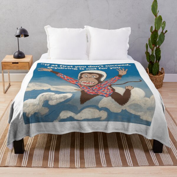 Item preview, Skydiving monkey, if at first you don't succeed, funnyfits70, Humor, Funny,  designed and sold by FunnyFits70.