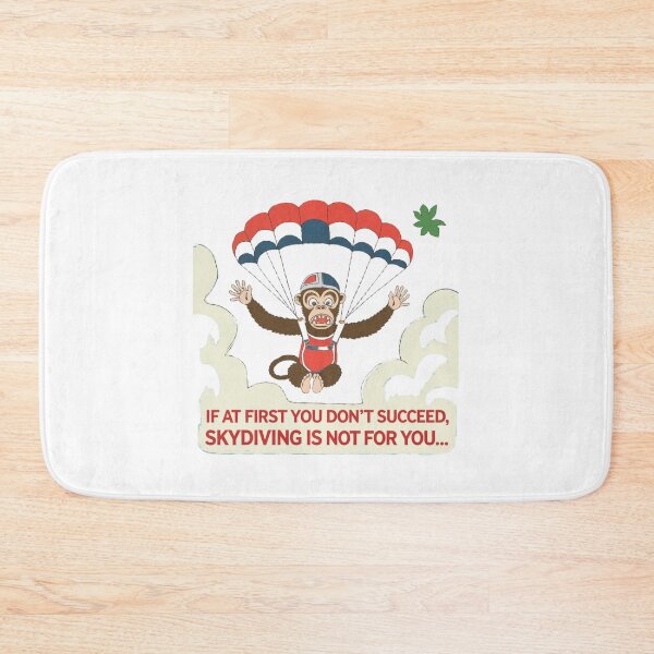 Item preview, Skydiving monkey, if at first you don't succeed, funnyfits70, Humor, Funny,  designed and sold by FunnyFits70.