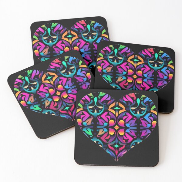 Item preview, Geometric motif love friendship connection heart neon colorful designed and sold by G-M-Designs.