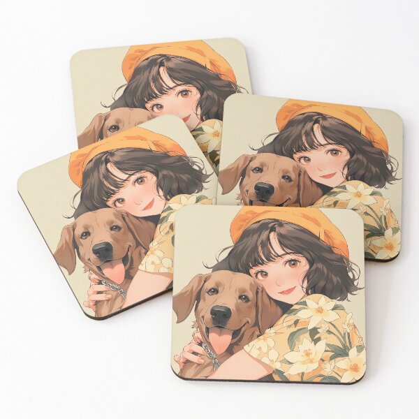 Item preview, Anime small girl with dog in city art designed and sold by TheArtistOf2022.